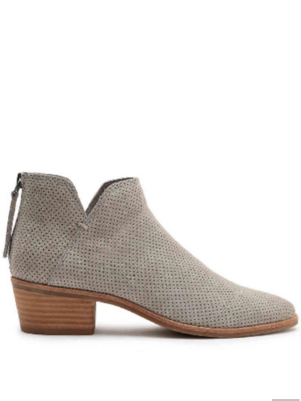 Dolce Vita Karsen Perforated Light Grey Taupe Ankle Booties